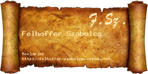 Felhoffer Szabolcs névjegykártya