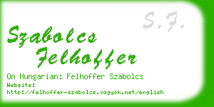 szabolcs felhoffer business card